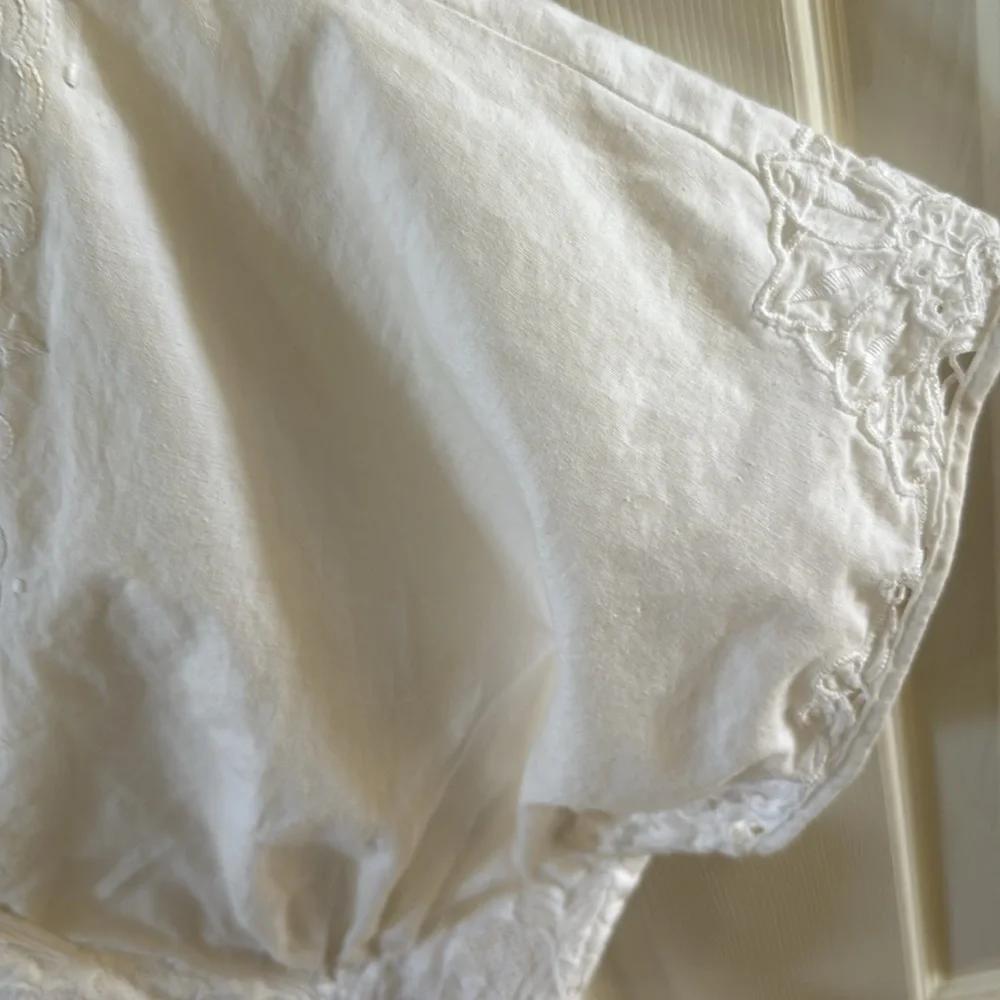 Rare vintage heavily manually embroidered bridal dress size 12 - Picture 3 of 15